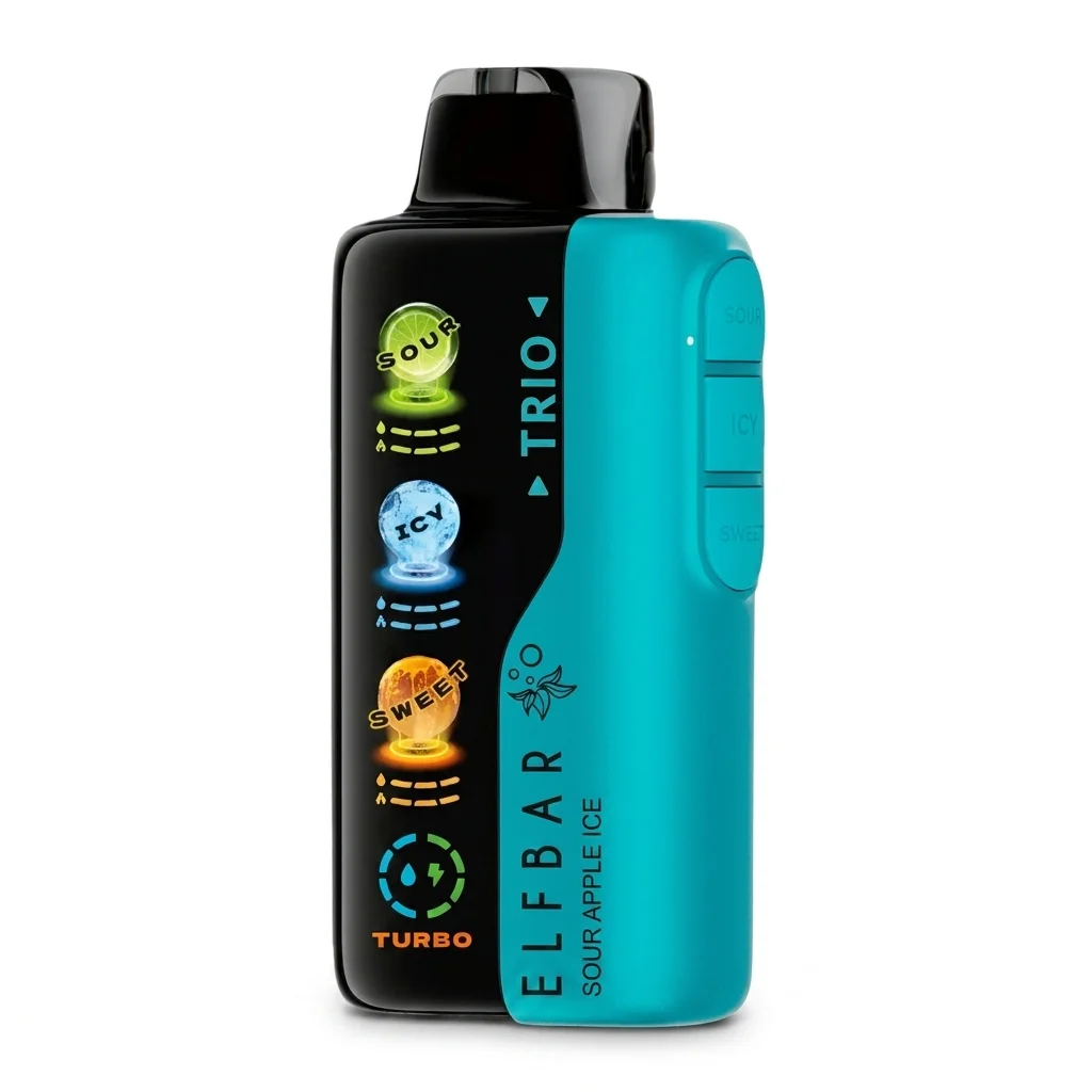 ELFBAR TRIO 40000 Puffs Sour Apple Ice - Pod Descartável Personalizável no Paraguai
