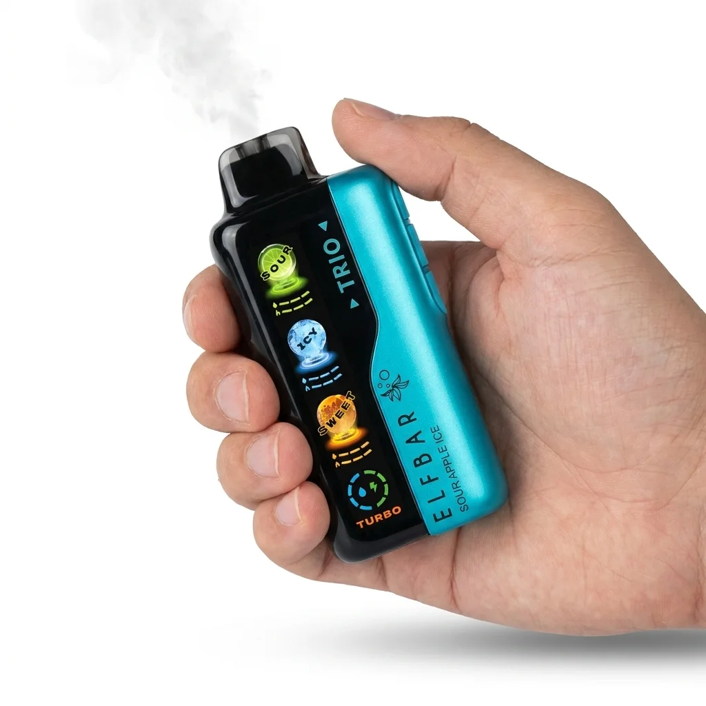 ELFBAR TRIO 40000 Puffs Sour Apple Ice - Pod Descartável Personalizável no Paraguai