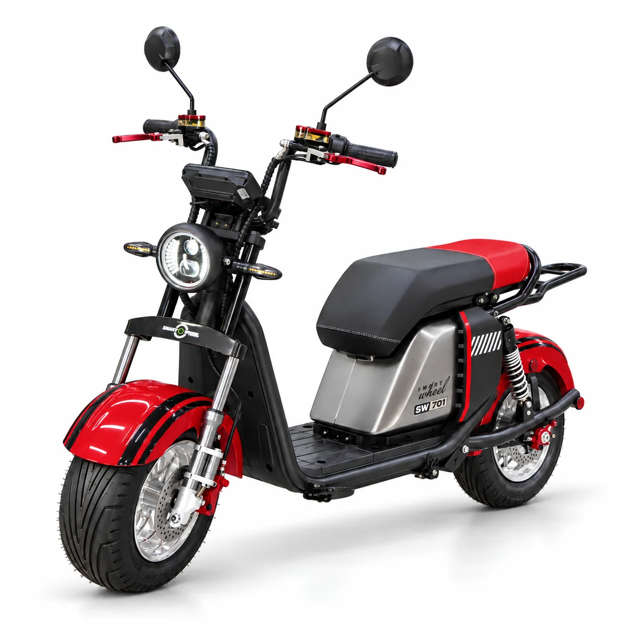 Moto Elétrica Smart Wheel SW701 1000W 32Km/h Vermelha: Potência e Autonomia no Paraguai