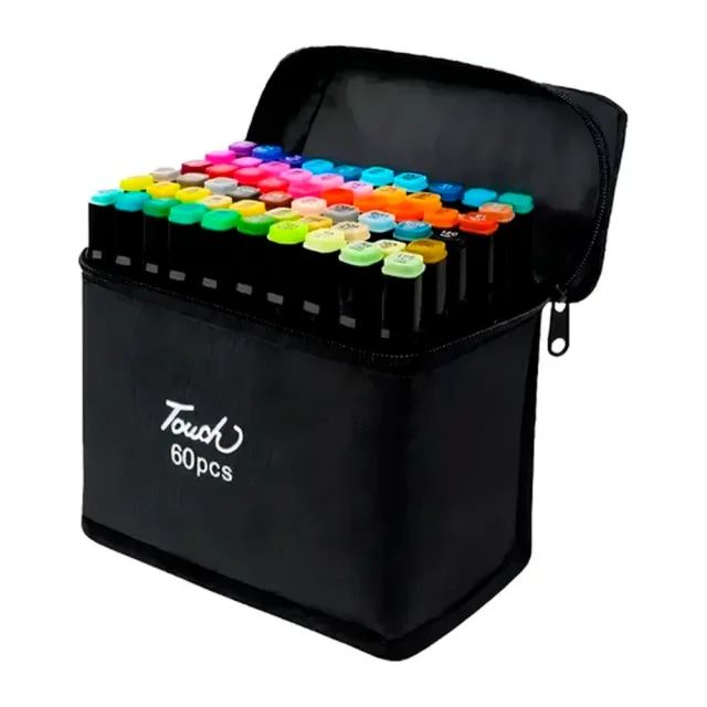 CANETAS COLORIDAS TOUCH KIT 60 PCS