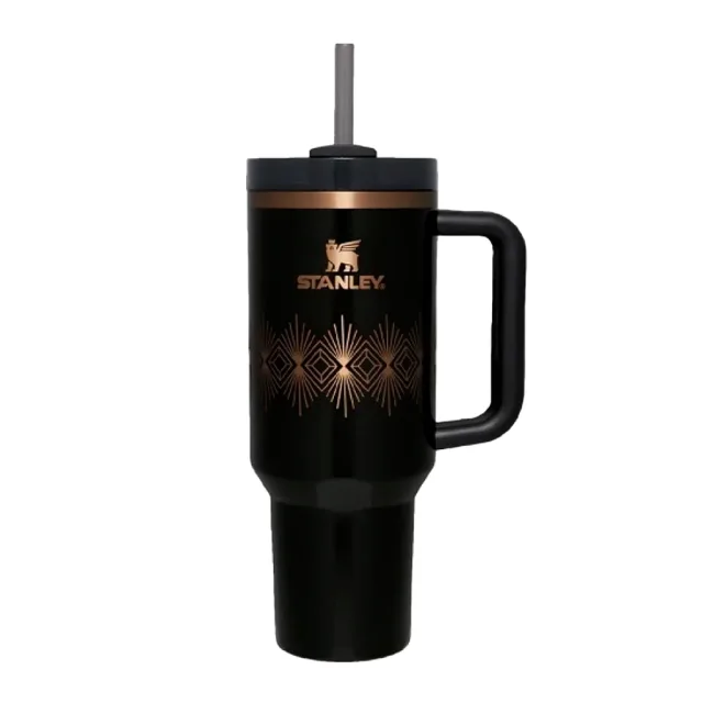 Copo Stanley Quencher H2.0 Flowstate Black Gold 40oz Original no Paraguai