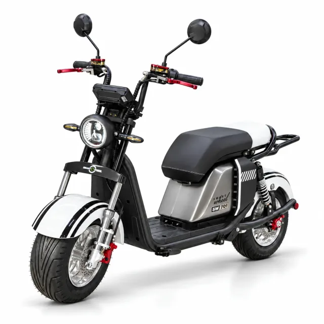 Moto Elétrica Smart Wheel SW701 1000W 32Km/h Branca | Autonomia 70km no Paraguai